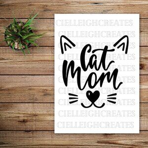 *2 for $20* Cat Mom Vinyl Decal Sticker Handcrafted
